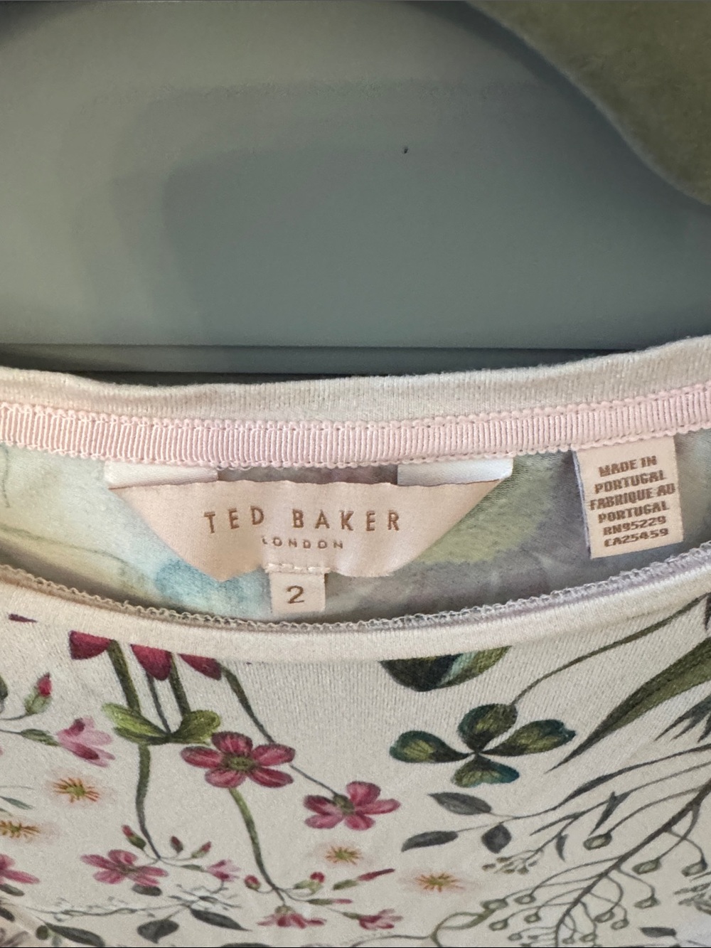 Ted Baker Pink Floral Botanical Print Short Sleeve Tee - Picture 2 of 4